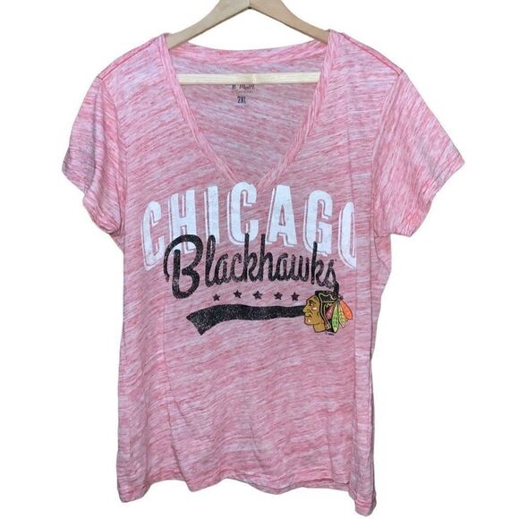 Chicago Blackhawks G-III 4Her by Carl Banks V-Neck Fitted T-Shirt - Picture 1 of 6